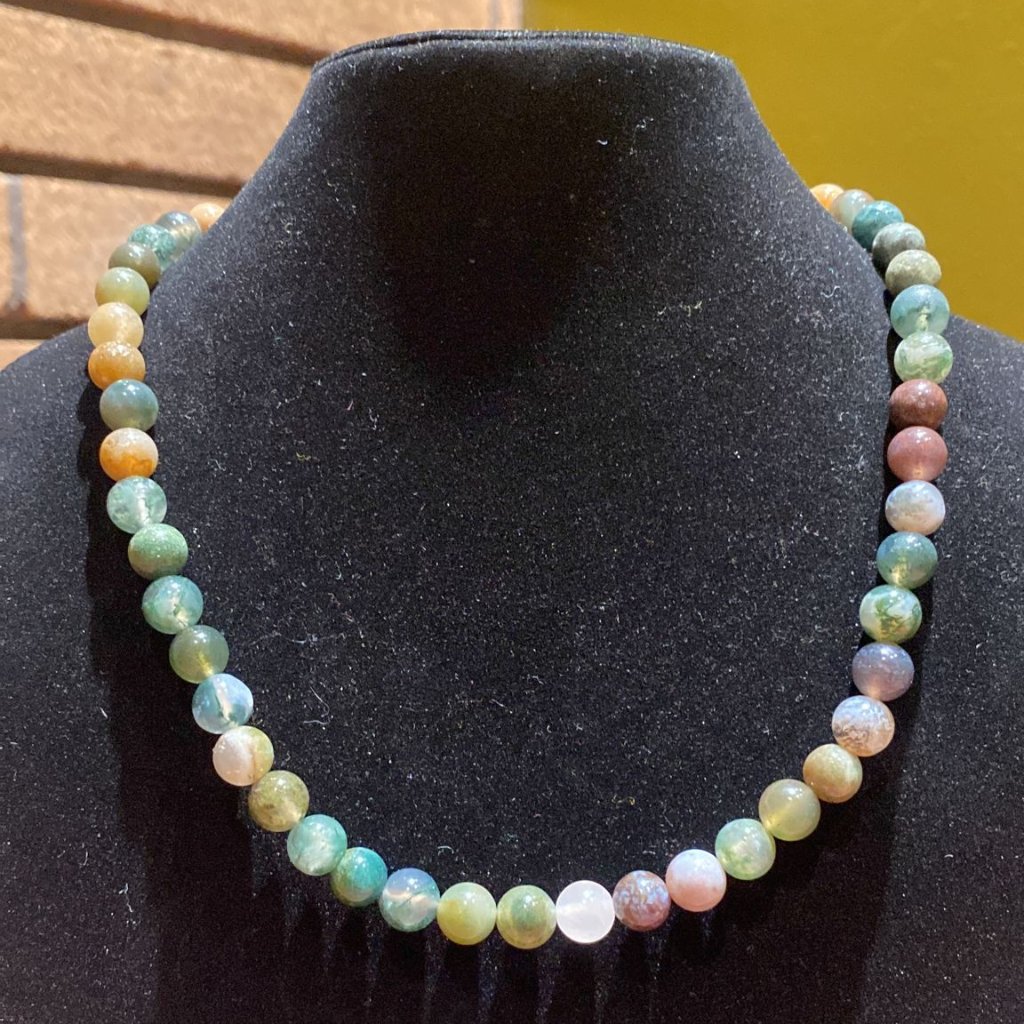 8mm Indian Agate Bead Stretchy Cord NecklaceBraceletAnklet 30$